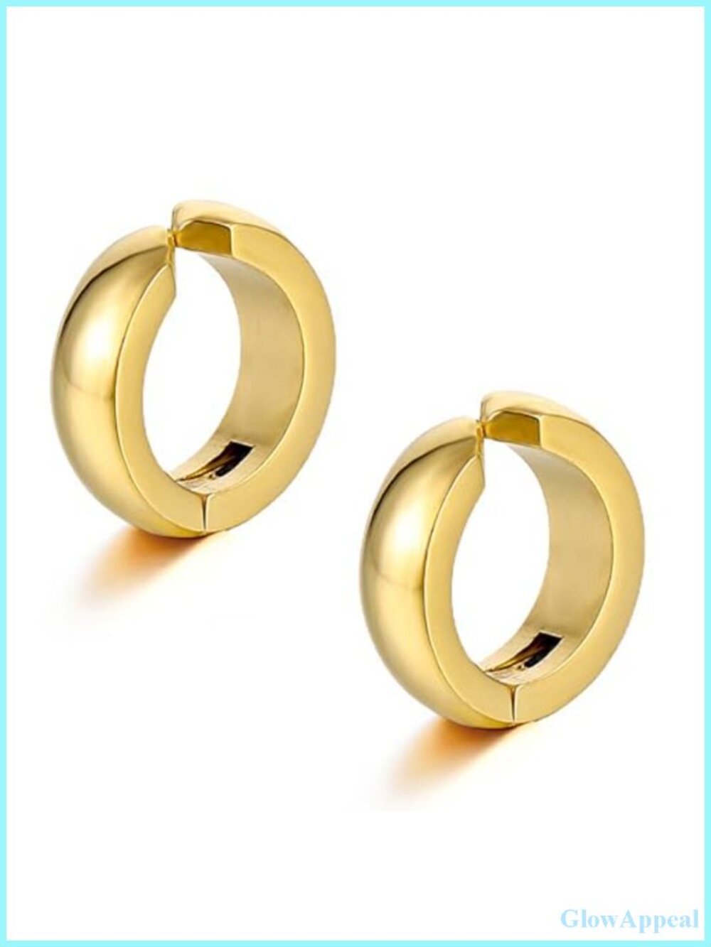 Stainless Steel Non-Piercing Clip On Hoop Earrings Huggie Unisex